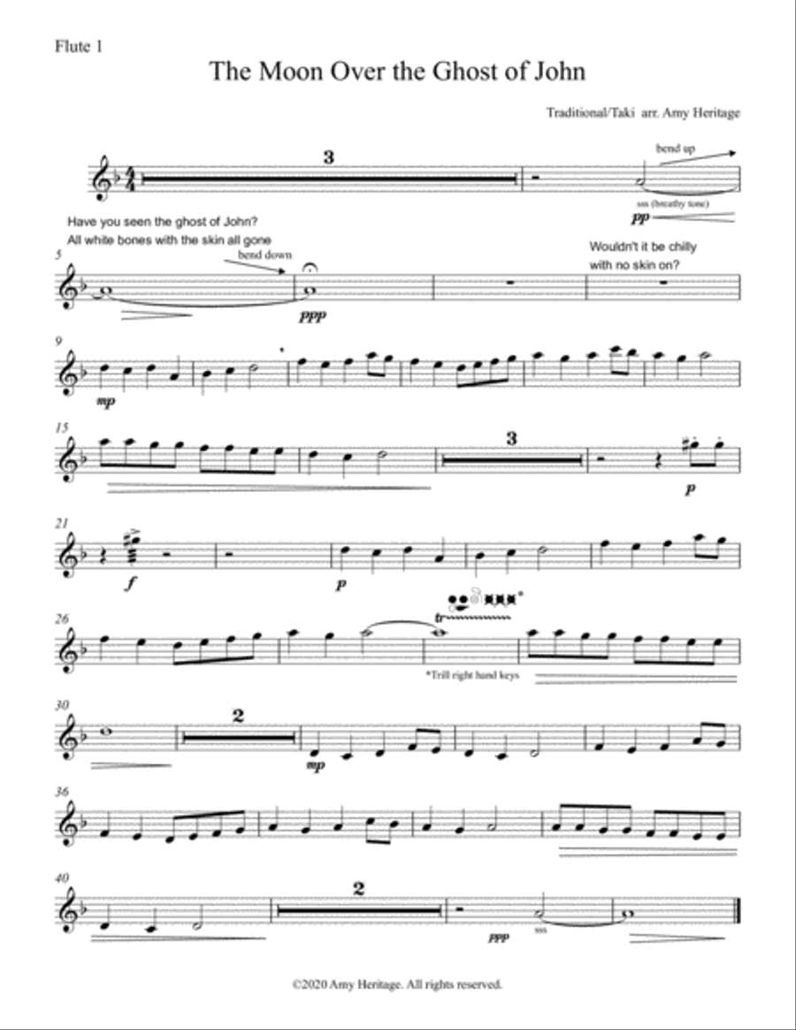 The Moon Over the Ghost of John Woodwind Quartet scores gallery preview page 4