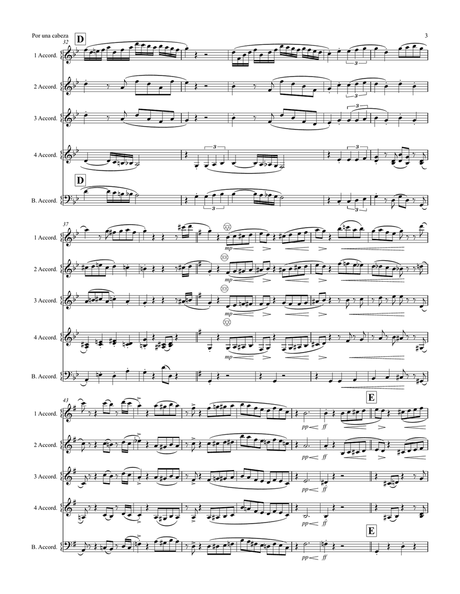 Por una cabeza Por una cabeza Small Ensemble scores gallery preview page 3