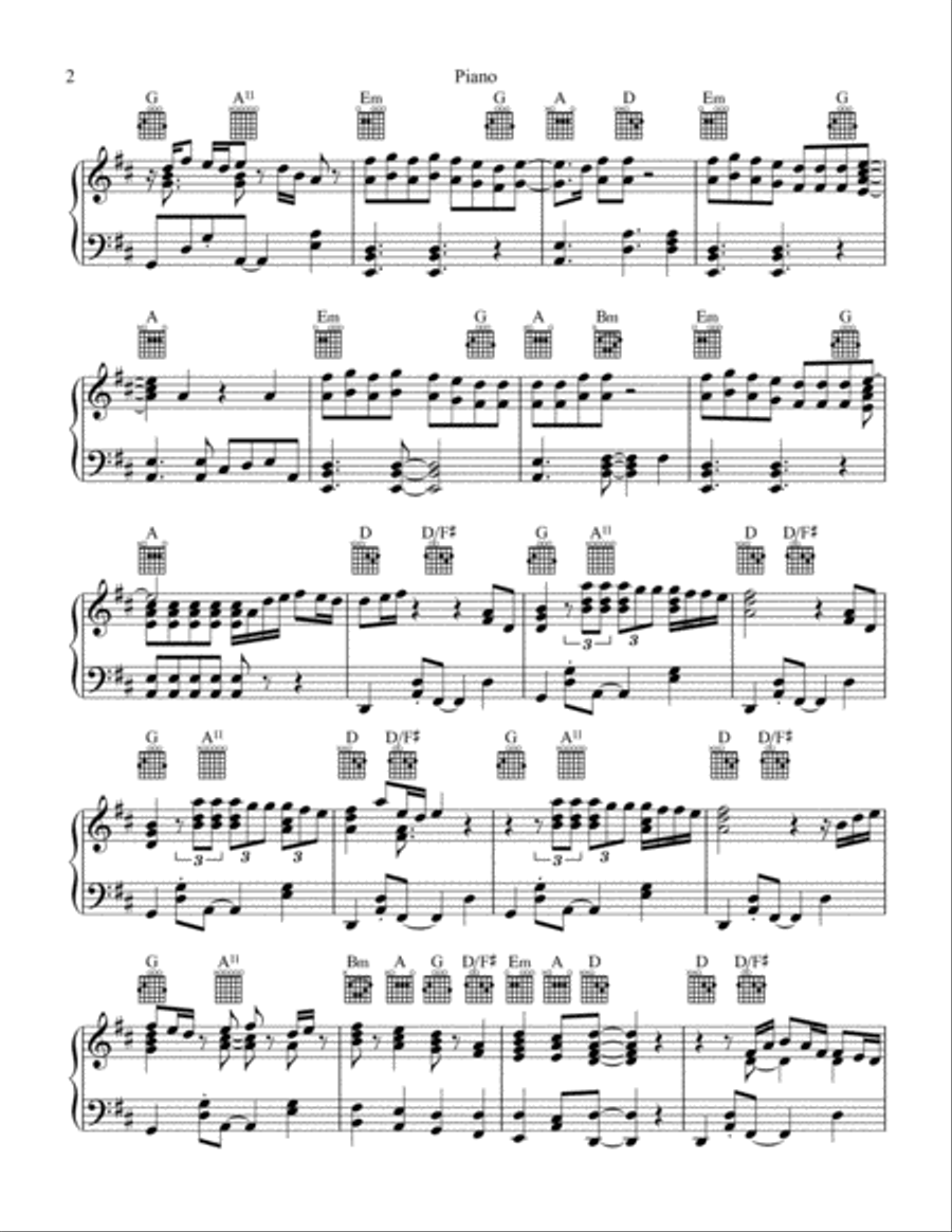 Thinking Out Loud Piano Solo scores gallery preview page 2