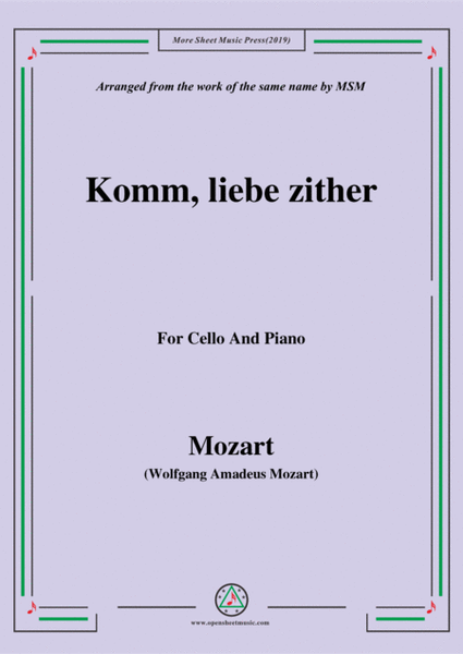 Mozart-Komm,liebe zither,for Cello and Piano image number null
