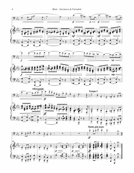 Bizet - Intermezzo & Farandole for Euphonium & Piano arranged by Ralph Sauer