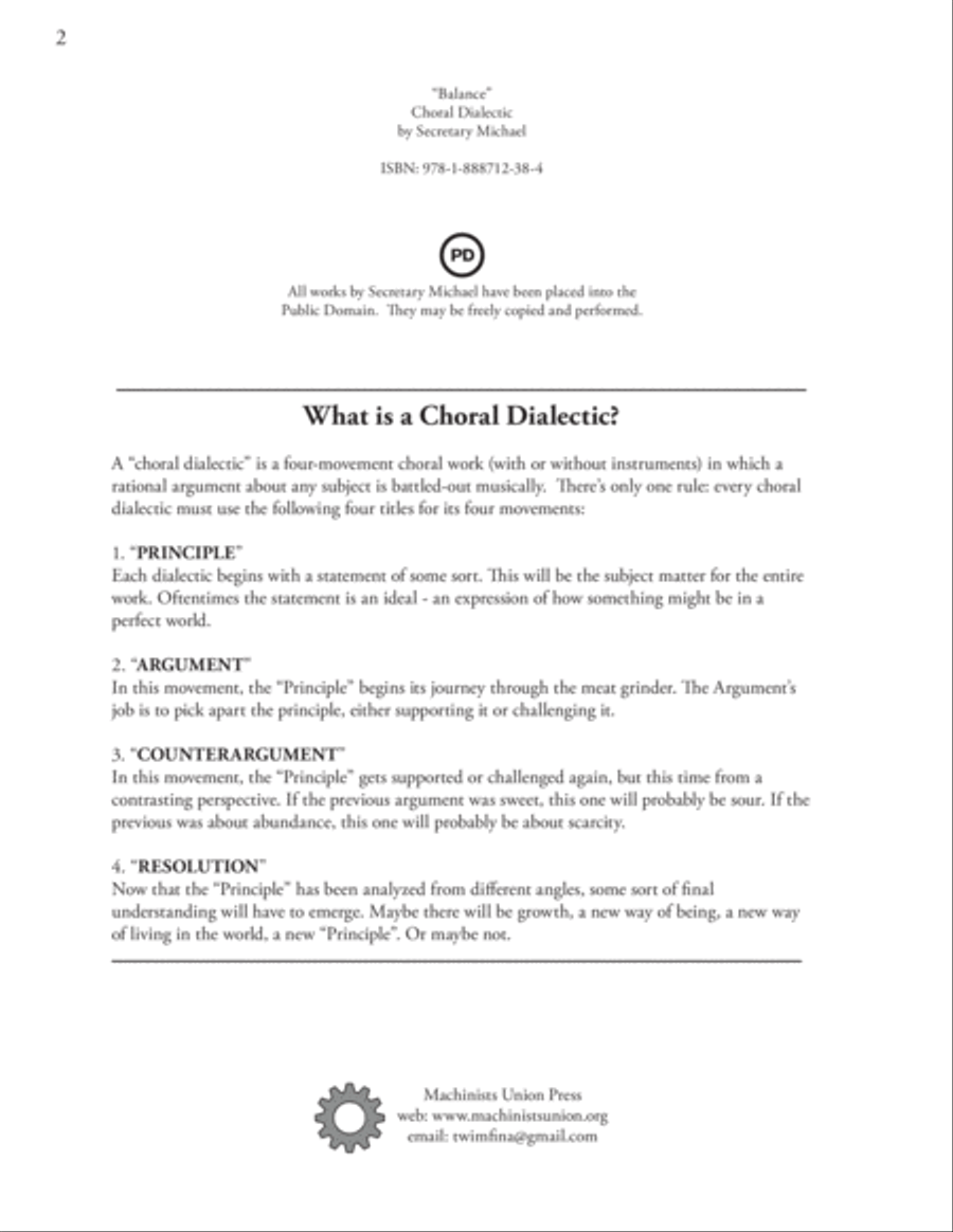 Balance: A Choral Dialectic for Unaccompanied SATB Choir 4-Part scores gallery preview page 2
