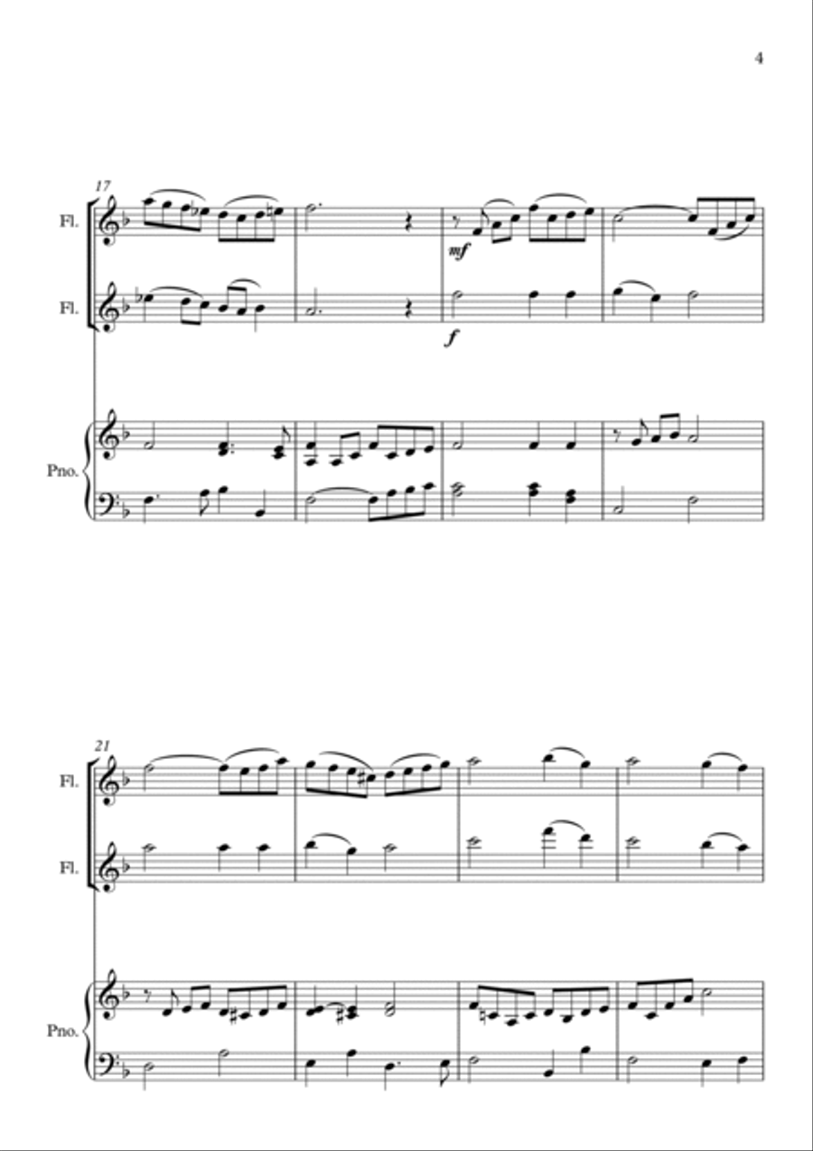 Fairest Lord Jesus (Beautiful Savior), for Flute Duet and Piano Flute Duet scores gallery preview page 5