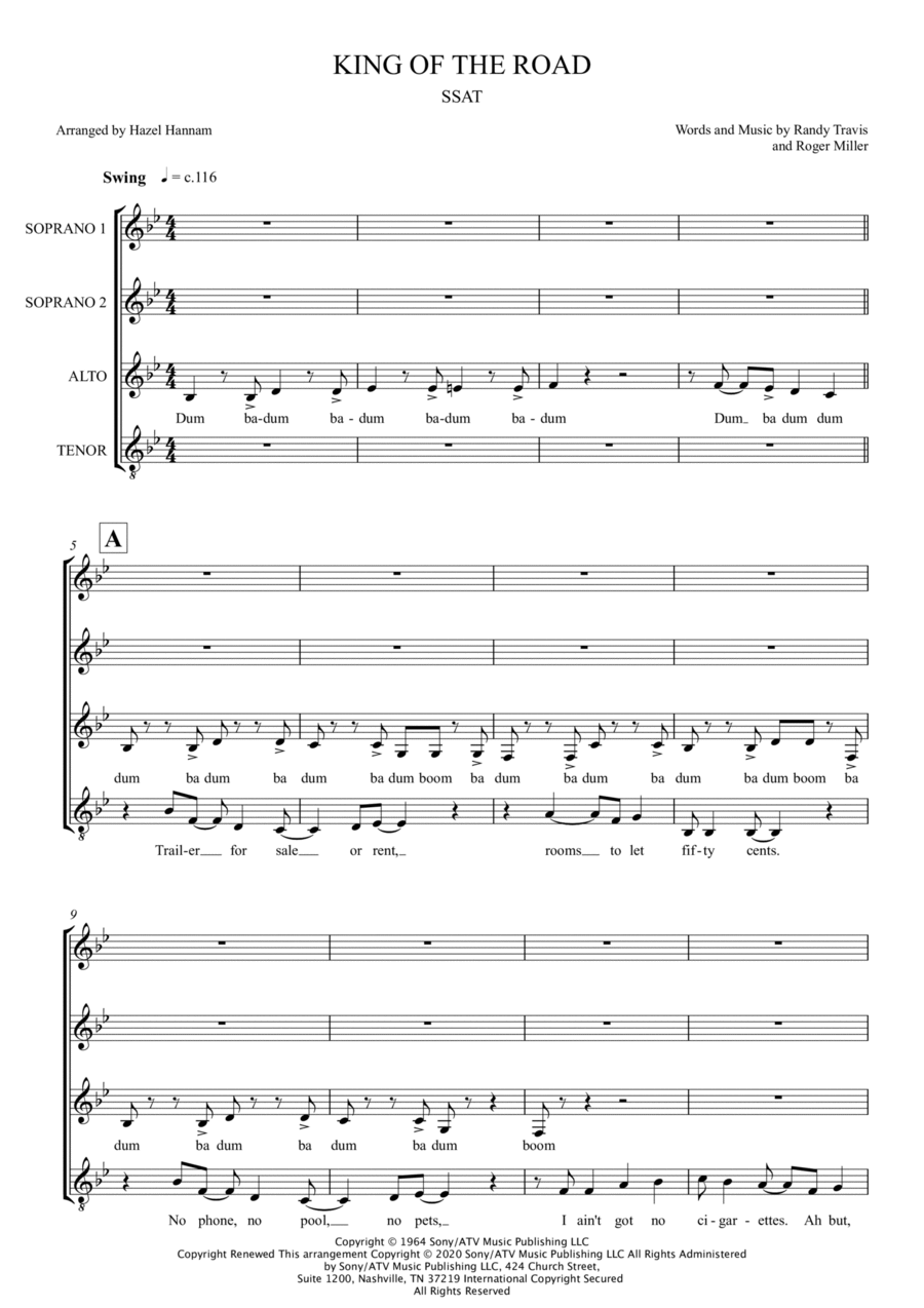 King Of The Road 4-Part scores gallery preview page 1