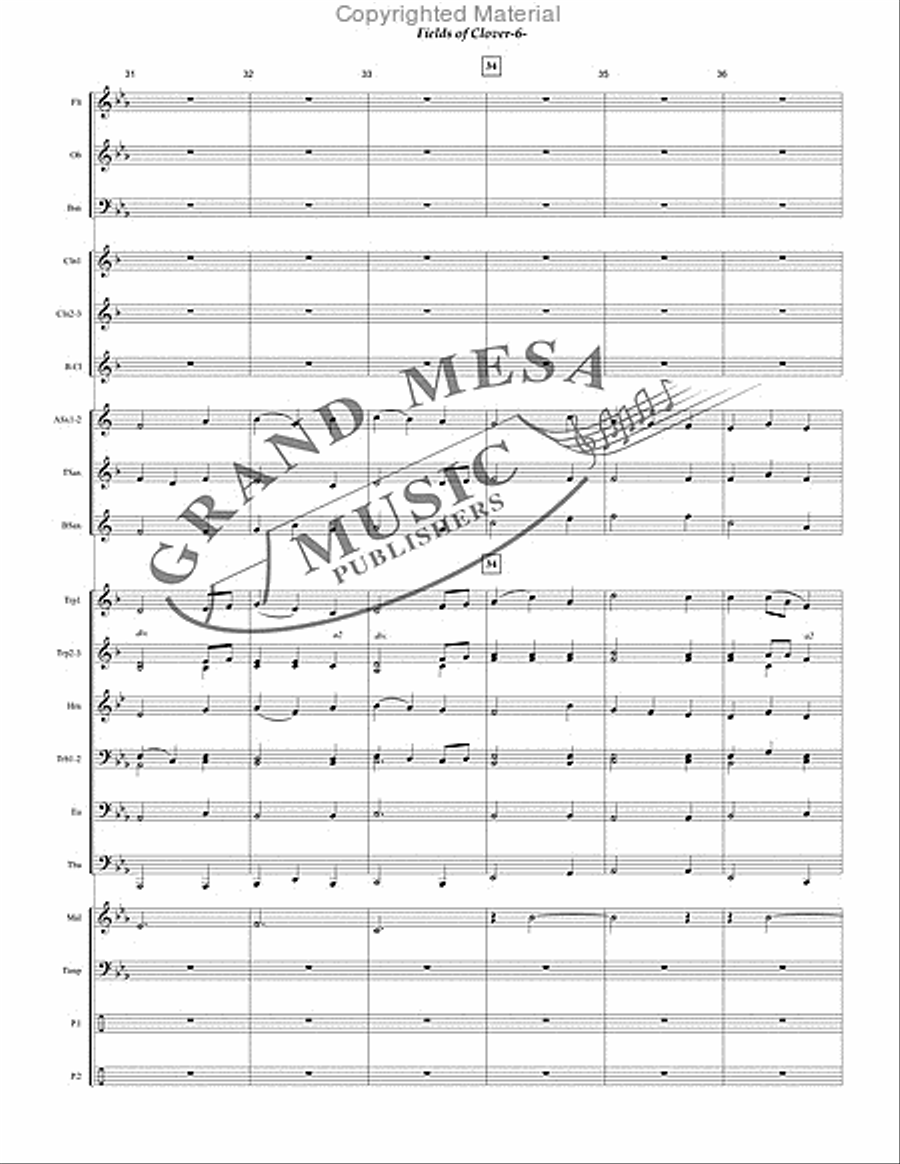 Fields of Clover Concert Band scores gallery preview page 7