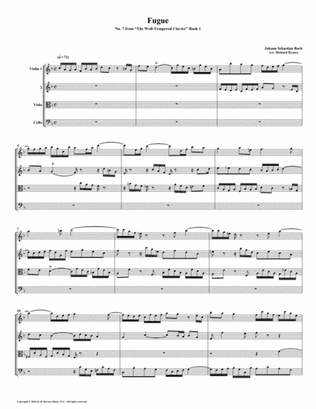Fugue 07 from Well-Tempered Clavier, Book 1 (String Quartet)