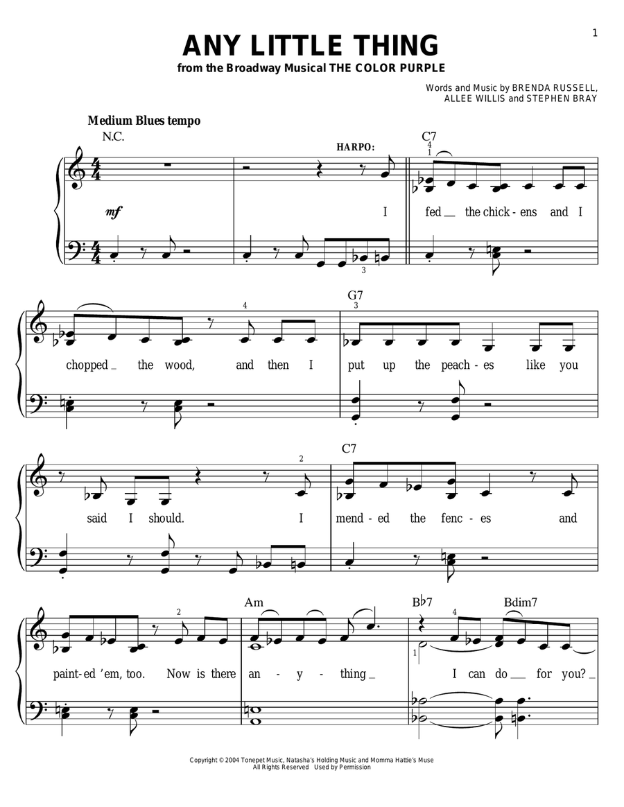 Any Little Thing Voice scores gallery preview page 1