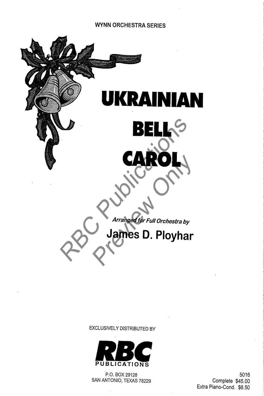 Ukrainian Bell Carol Ukrainian Bell Carol Full Orchestra scores gallery preview page 2