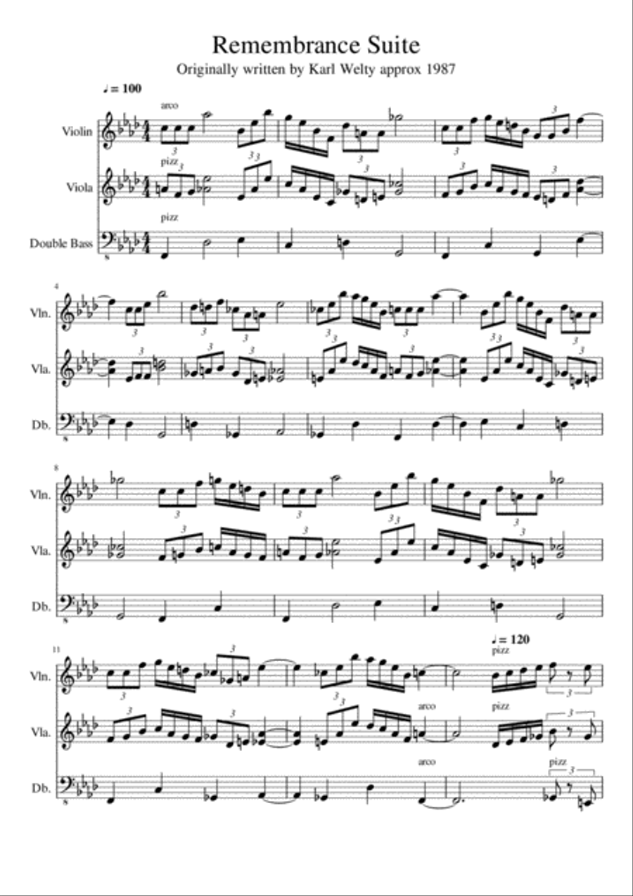 Remembrance Suite String Trio scores gallery preview page 1