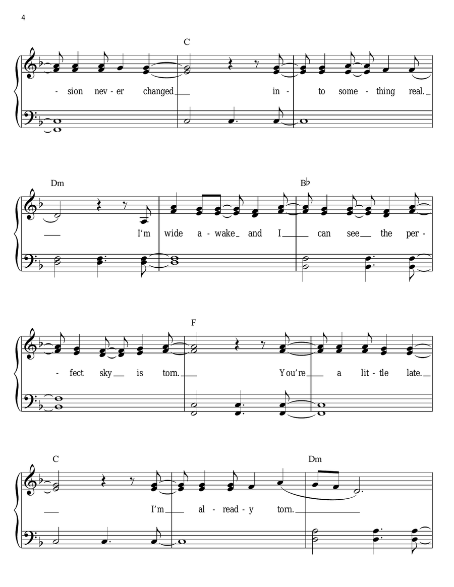 Torn Easy Piano scores gallery preview page 4