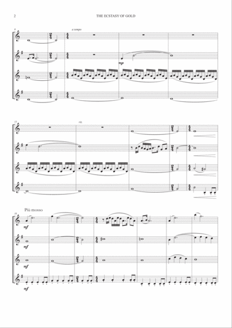 The Ecstasy Of Gold from THE GOOD, THE BAD AND THE UGLY Woodwind Quartet scores gallery preview page 4