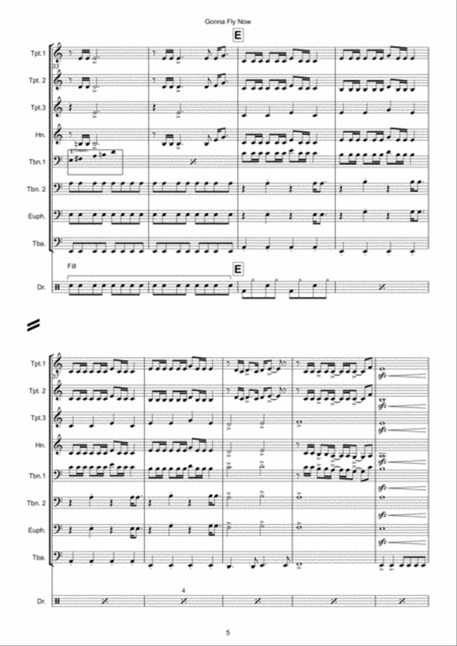 Gonna Fly Now Euphonium scores gallery preview page 5