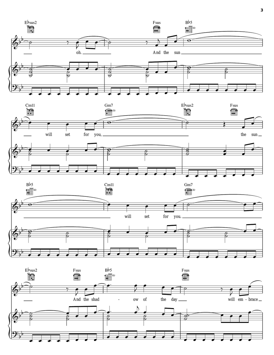 Shadow Of The Day Piano, Vocal, Guitar scores gallery preview page 3