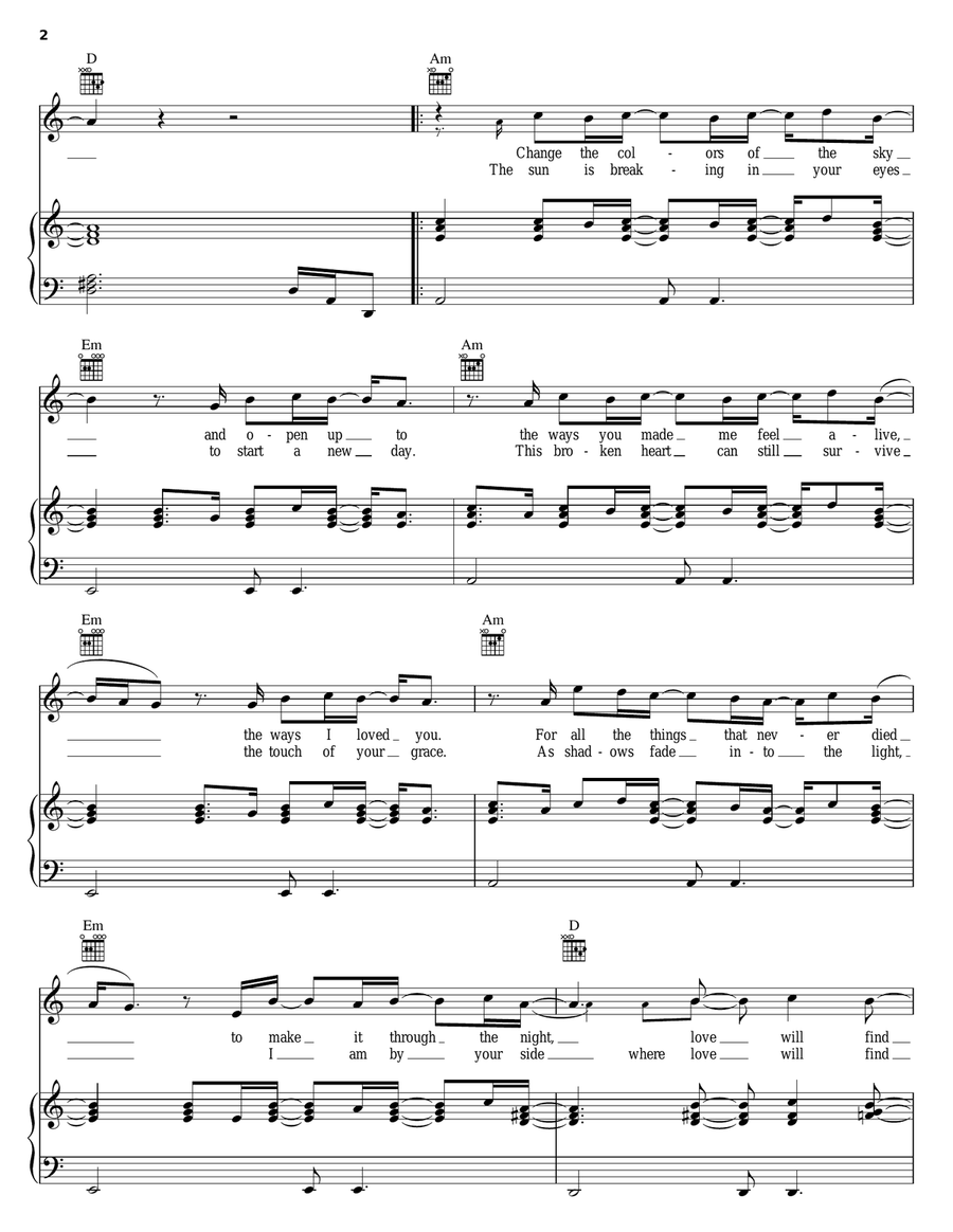 What About Now Piano, Vocal, Guitar scores gallery preview page 2