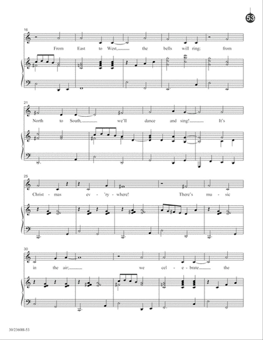It's Christmas Everywhere! Unison Choir scores gallery preview page 54
