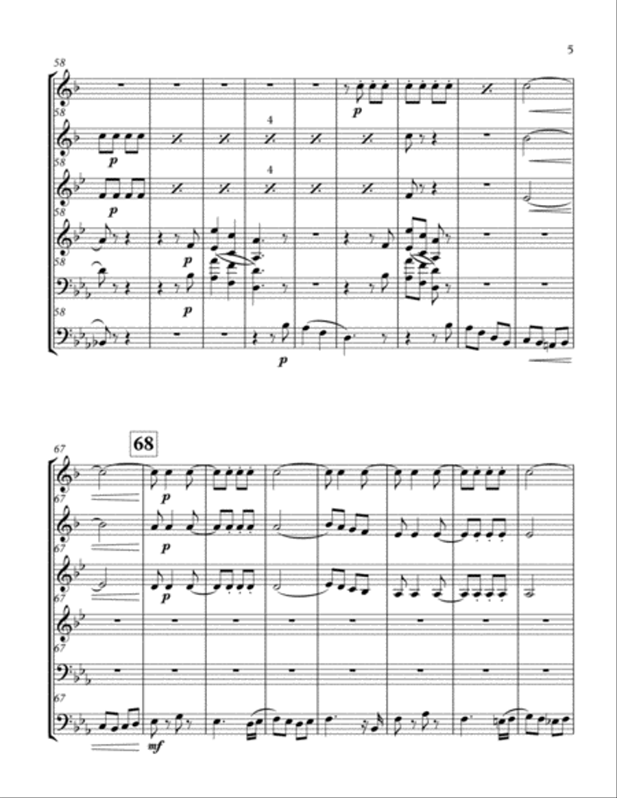 Ramsoe Brass Quartet No. 3, 4th mvt. Brass Quartet scores gallery preview page 6