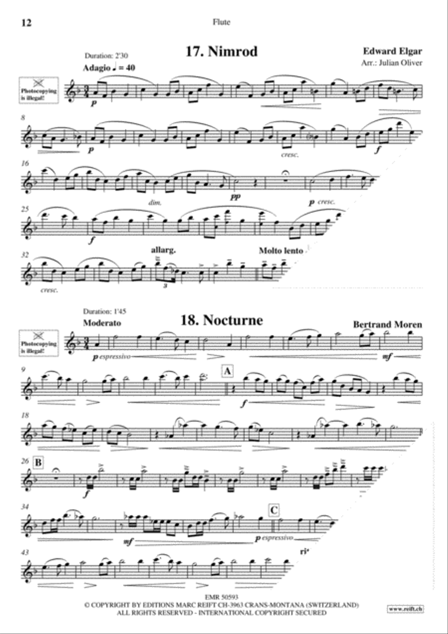 20 Slow Melodies Volume 1 Flute Solo scores gallery preview page 14