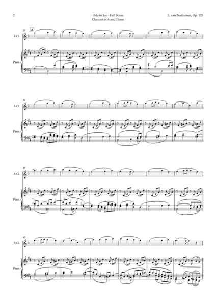 Ode to Joy by Beethoven for Clarinet in A image number null
