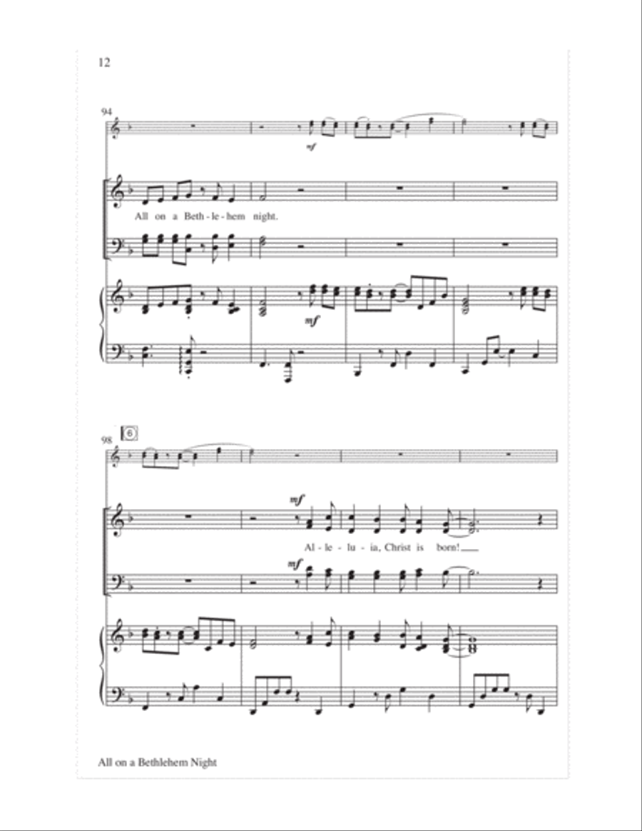 All on a Bethlehem Night 4-Part scores gallery preview page 13