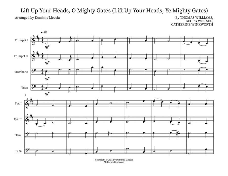 Lift Up Your Heads, O Mighty Gates (Lift Up Your Heads, Ye Mighty Gates) Small Ensemble scores gallery preview page 1