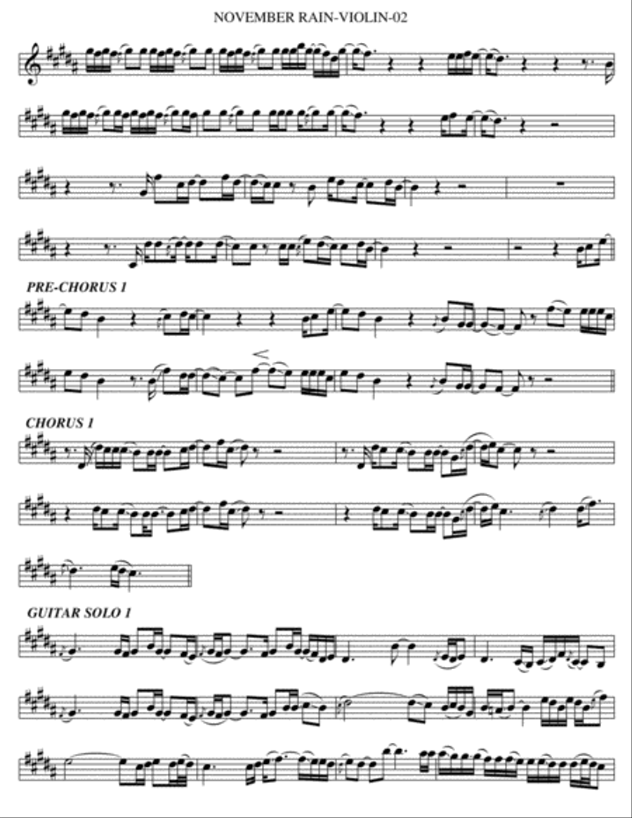November Rain Violin Solo scores gallery preview page 2