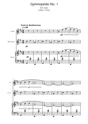 Gymnopedie No. 1 - Flute and Alto Flute Duet w/ Piano