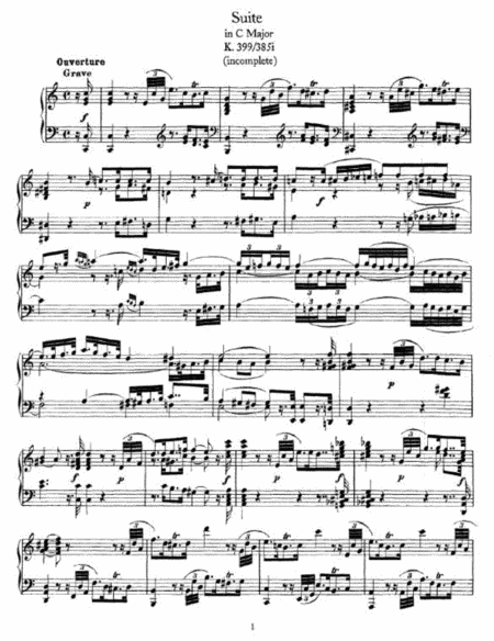 W. A. Mozart - Suite in C Major K. 399-385i (incomplete)