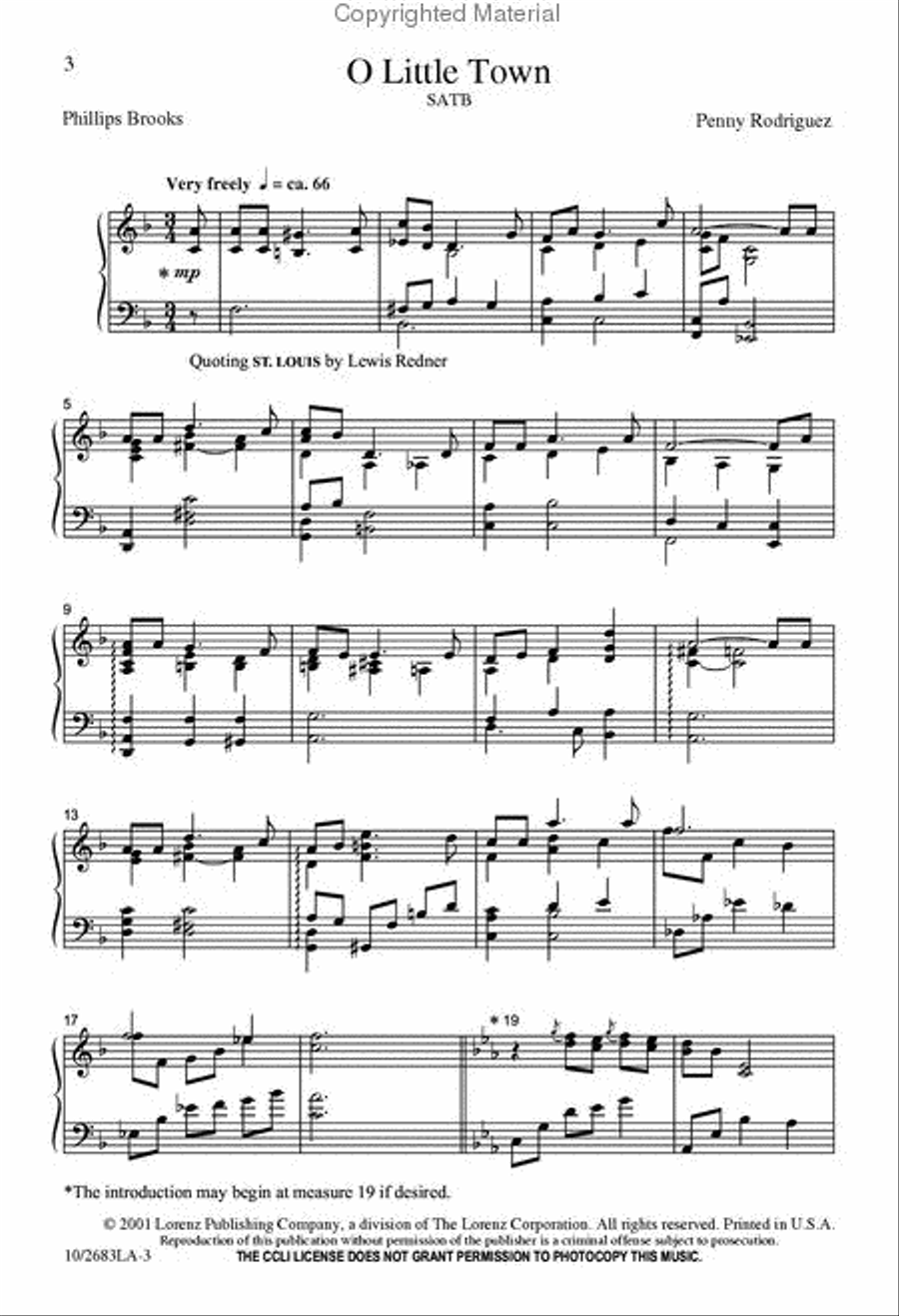 O Little Town 4-Part scores gallery preview page 2