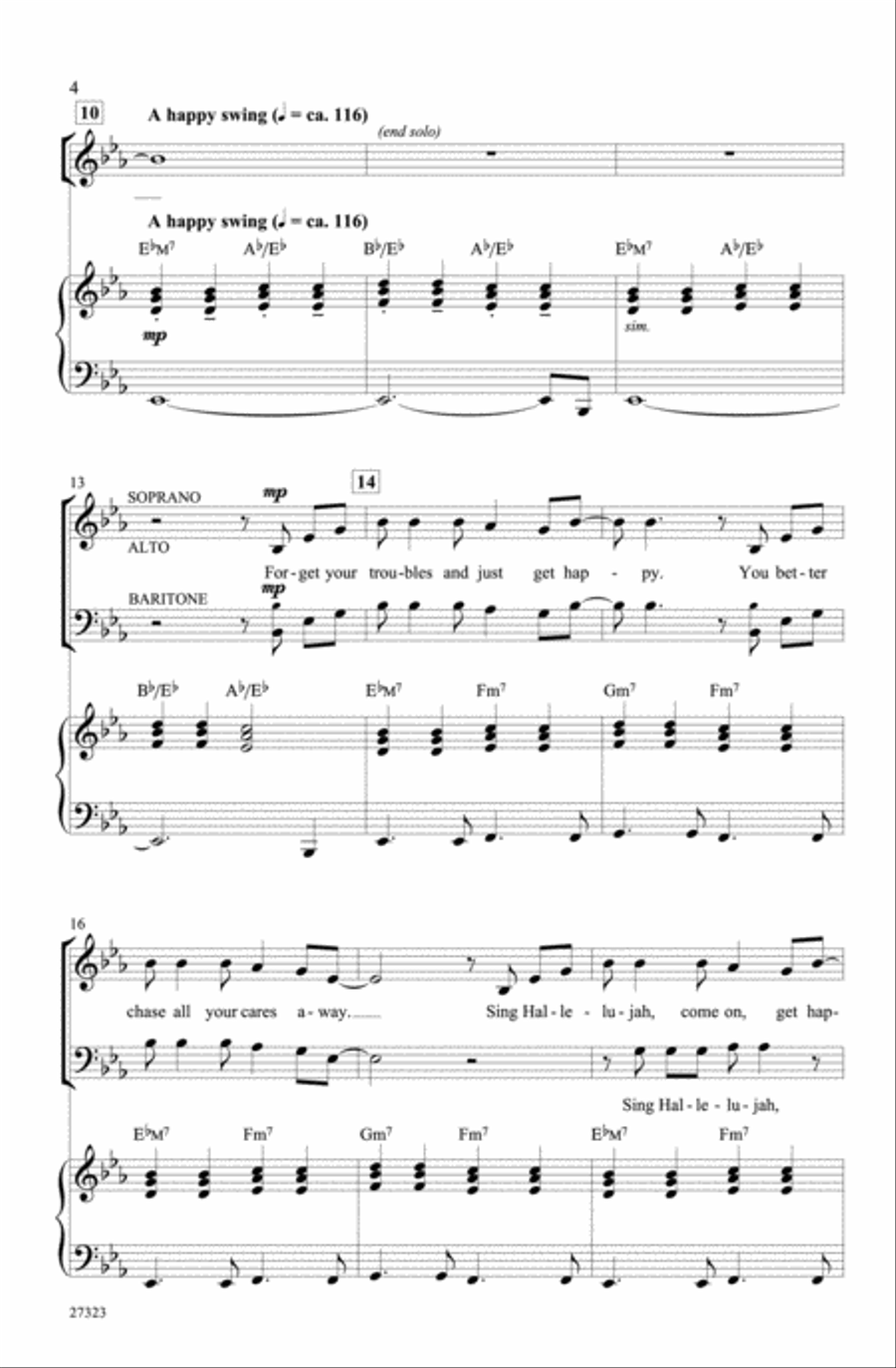 Hallelujah, Get Happy! (A Medley) 3-Part scores gallery preview page 3