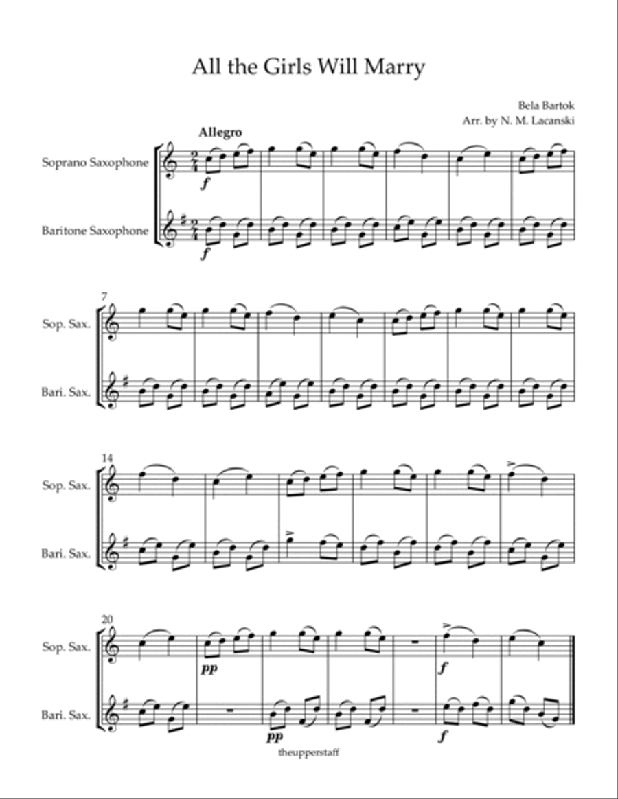 All the Girls Will Marry Woodwind Duet scores gallery preview page 2