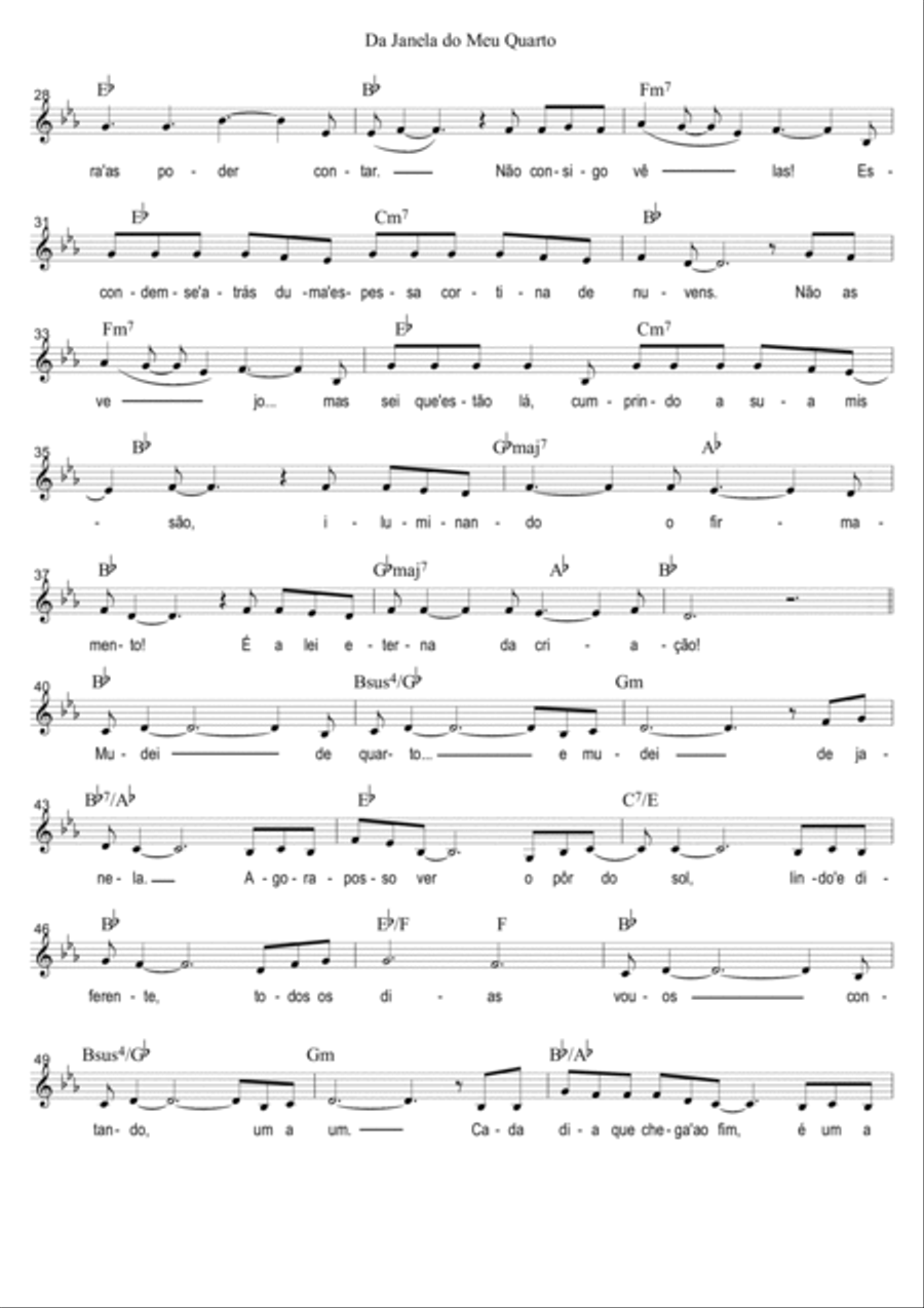 Da Janela Do Meu Quarto Da Janela Do Meu Quarto Easy Piano scores gallery preview page 2