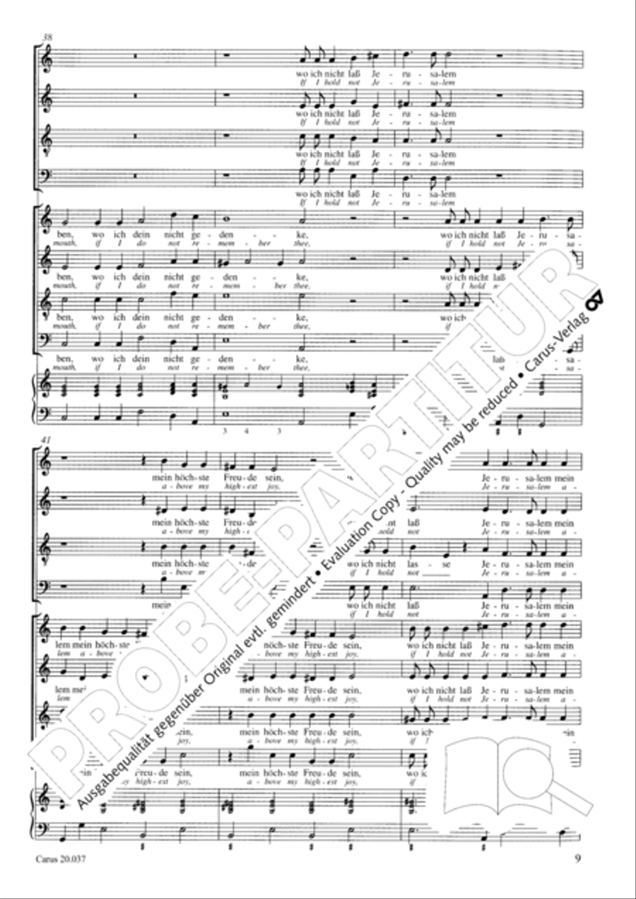 An den Wassern zu Babel sassen wir 4-Part scores gallery preview page 10