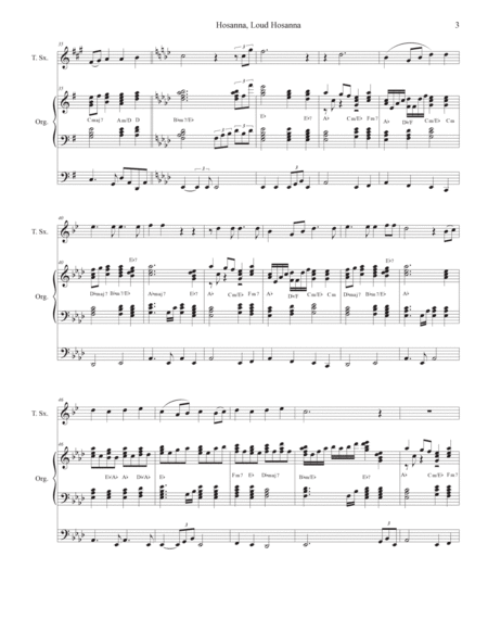 Hosanna, Loud Hosanna (Tenor Saxophone solo - Organ accompaniment) image number null