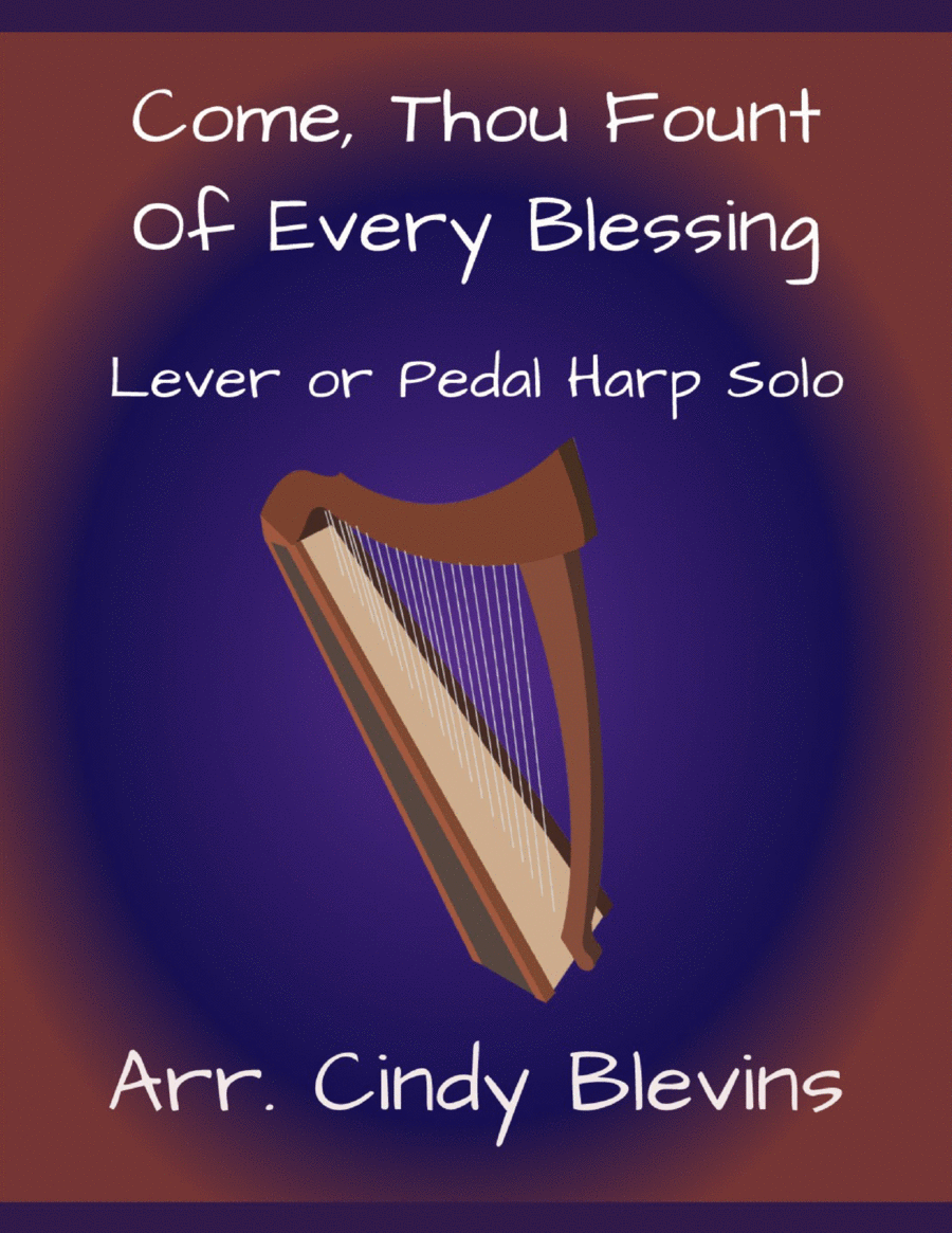 Come, Thou Fount of Every Blessing, for Lever or Pedal Harp Pedal Harp scores gallery preview page 1