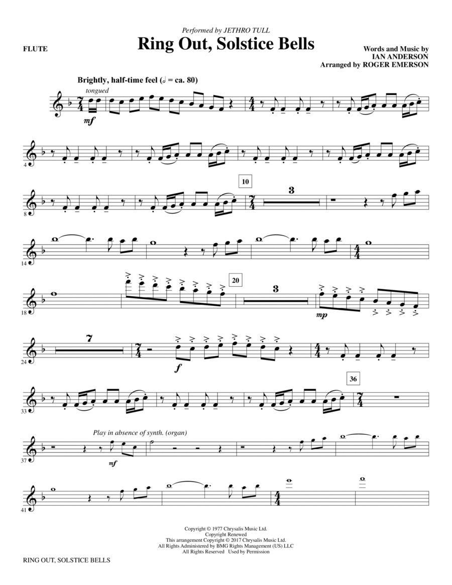 Ring Out, Solstice Bells - Flute Choir scores gallery preview page 1