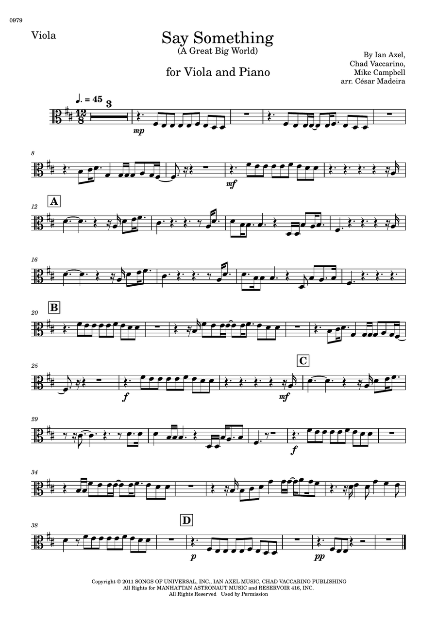 Say Something Viola scores gallery preview page 2