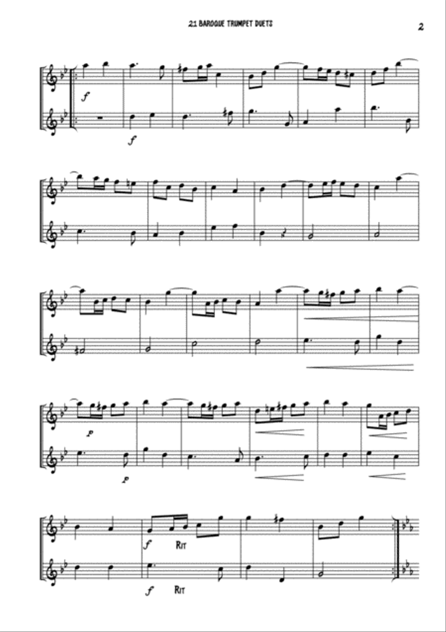 21 Baroque brass duets for treble clef instruments Brass Duet scores gallery preview page 4