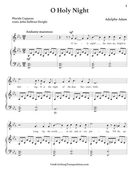 ADAM: O Holy Night (transposed to E-flat major)