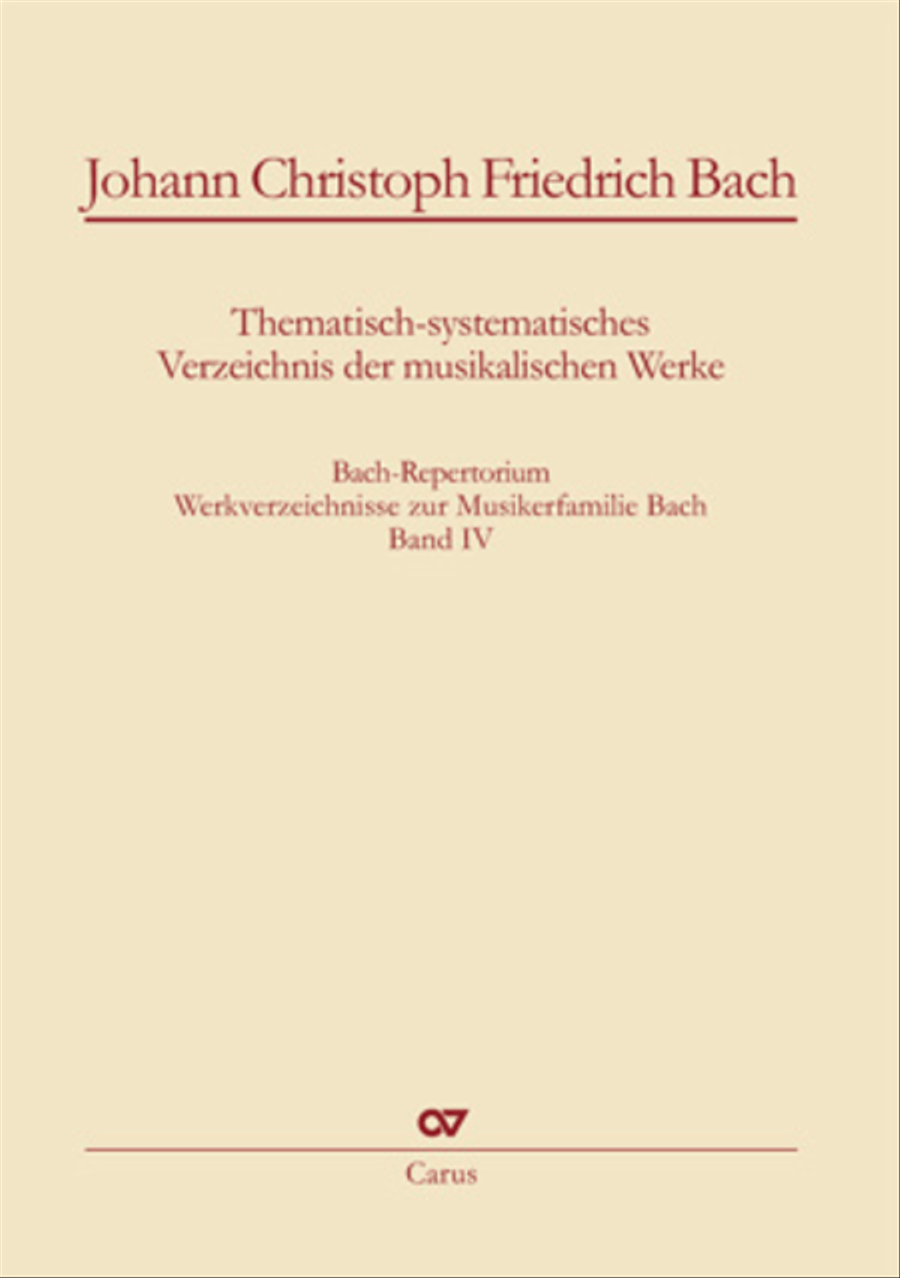 Bach-Repertorium IV: Johann Christoph Friedrich Bach Collection / Songbook scores gallery preview page 1