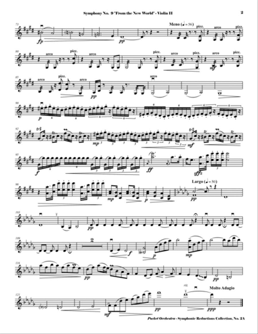 Dvorak - Largo from Symphony No. 9, Op. 95 - Arrangement for String Quartet (PARTS) String Quartet scores gallery preview page 5