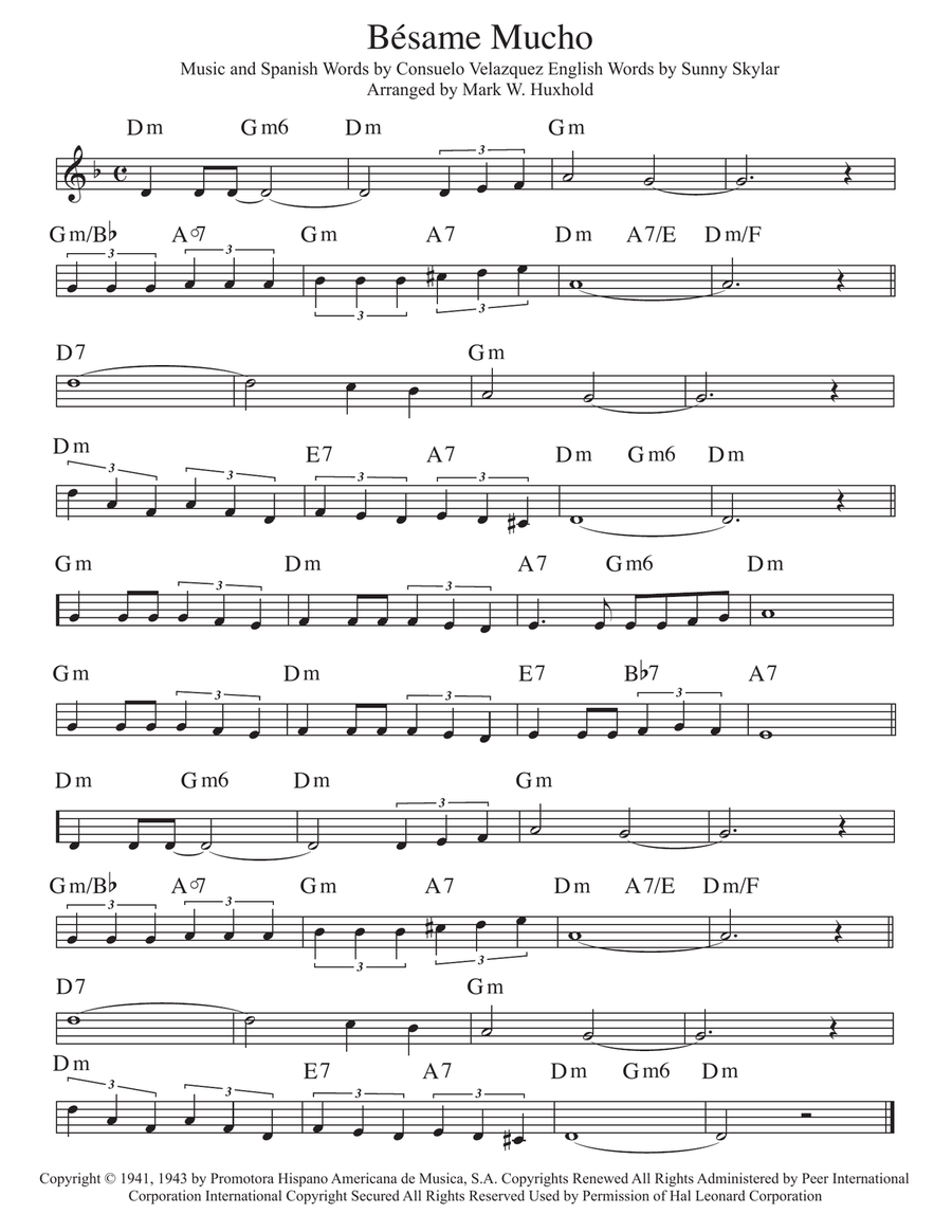 Besame Mucho (Kiss Me Much) Piano scores gallery preview page 2