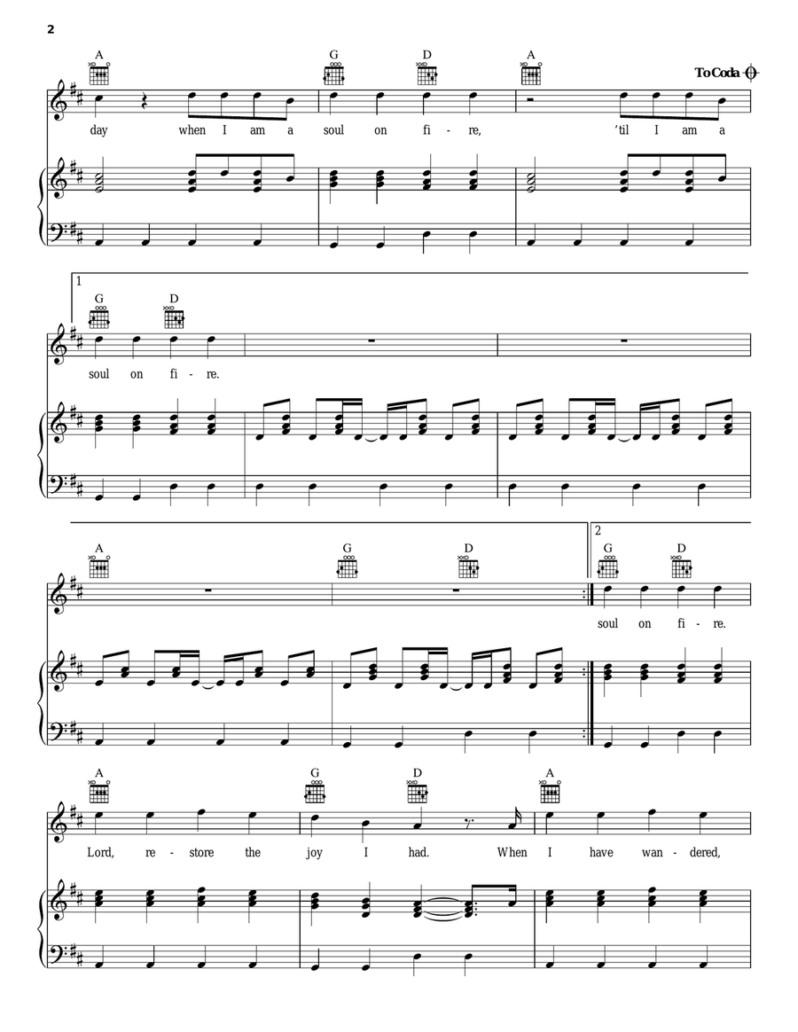 Soul On Fire Piano, Vocal, Guitar scores gallery preview page 2