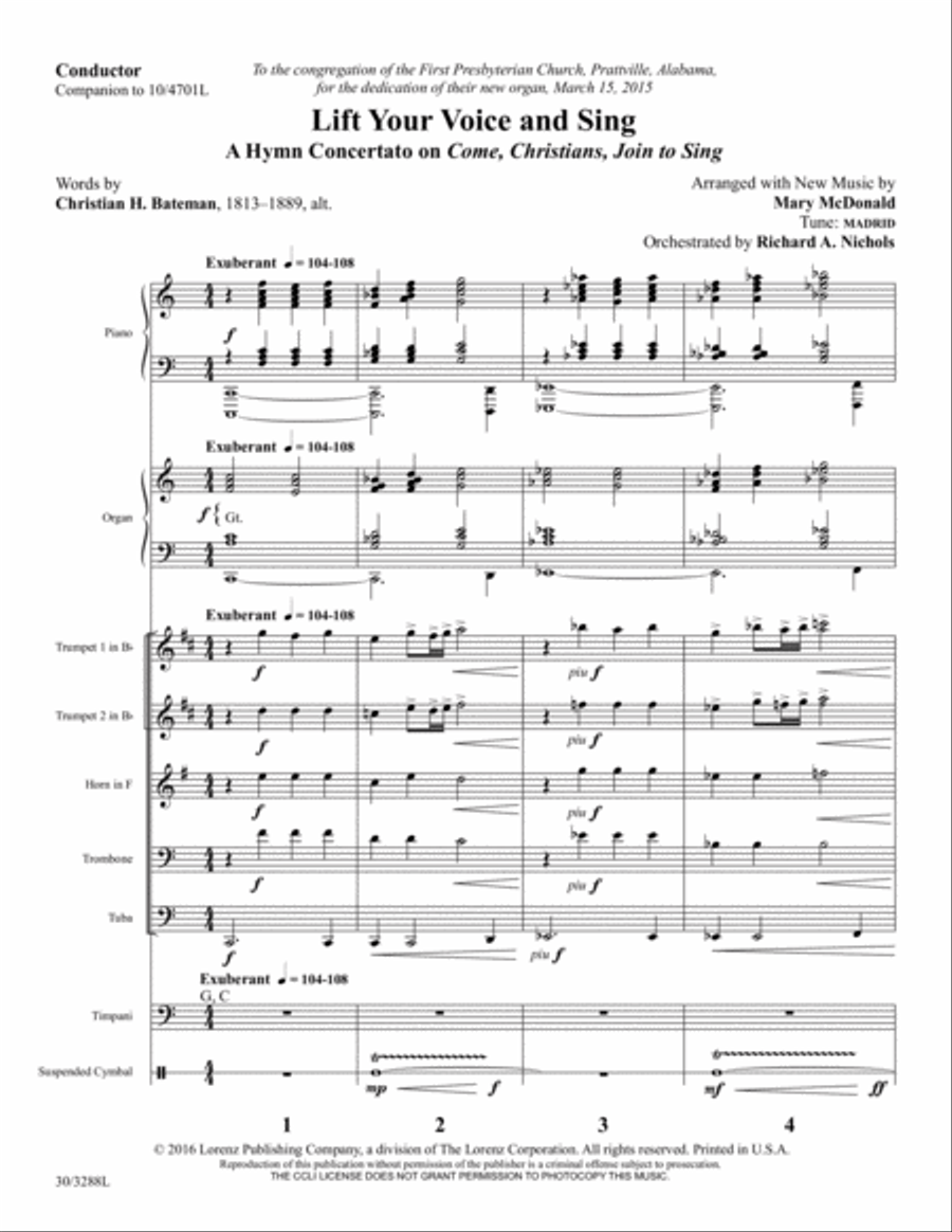 Lift Your Voice and Sing - Instrumental Ensemble Score and Parts Choir scores gallery preview page 4