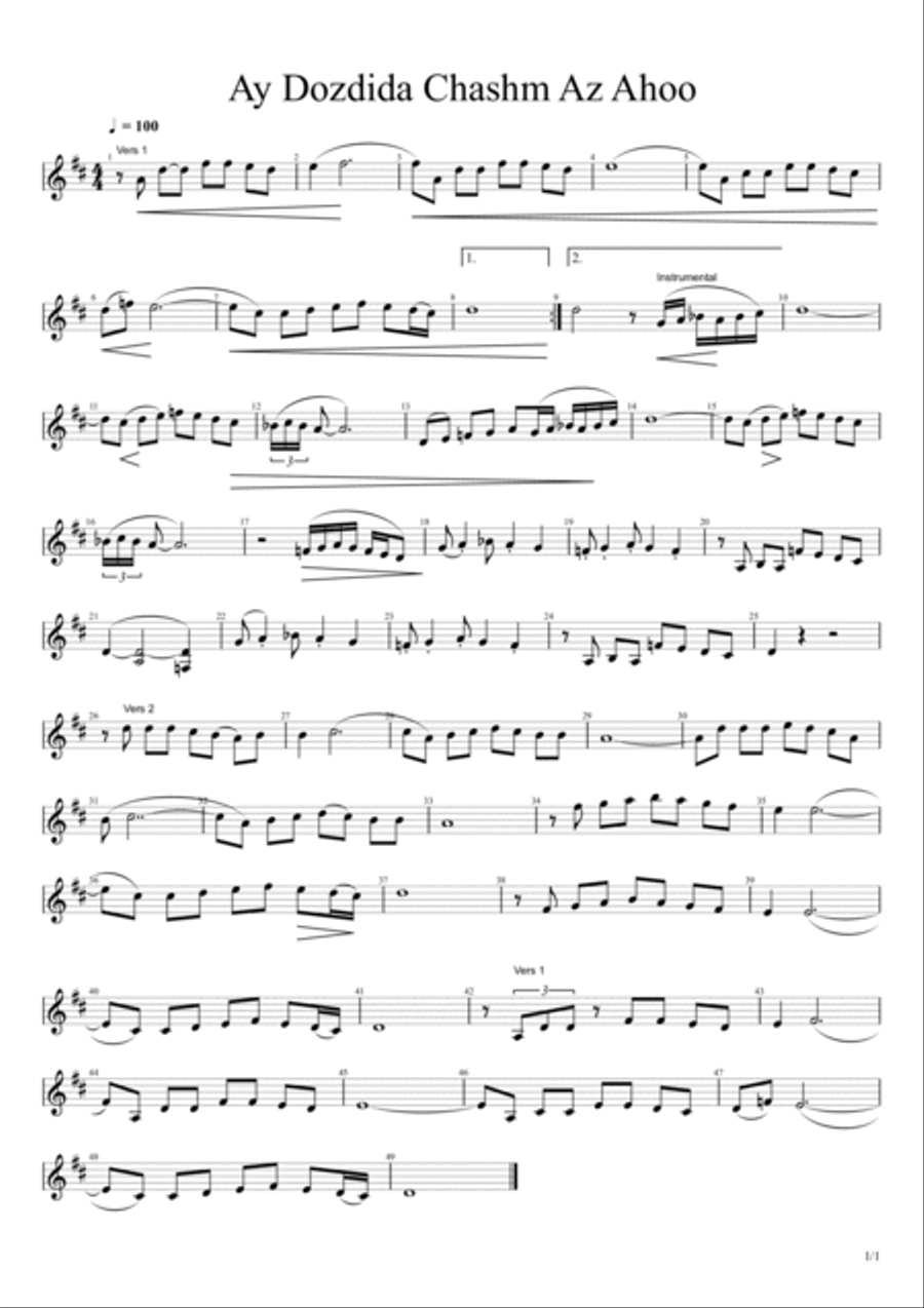 Ahmad Zahir : Sheet Note Music (Vol 2) Legend of Afghanistan Music نوتهای موسیقی هنر Piano, Vocal, Guitar scores gallery preview page 3