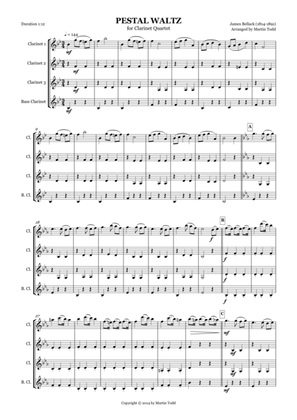 Pestal Waltz for Clarinet Quartet