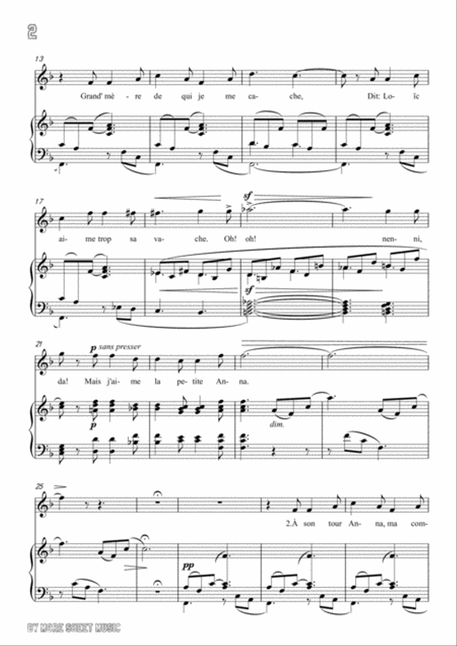 Berlioz-Le jeune pâtre breton in F Major,for voice and piano Voice Solo scores gallery preview page 4