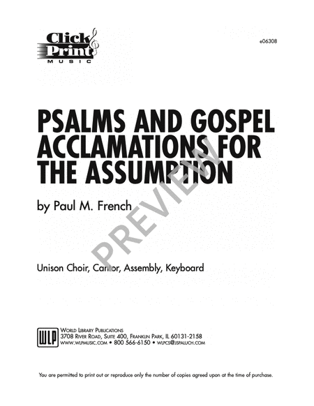 Psalms and Gospel Acclamations for the Assumption image number null