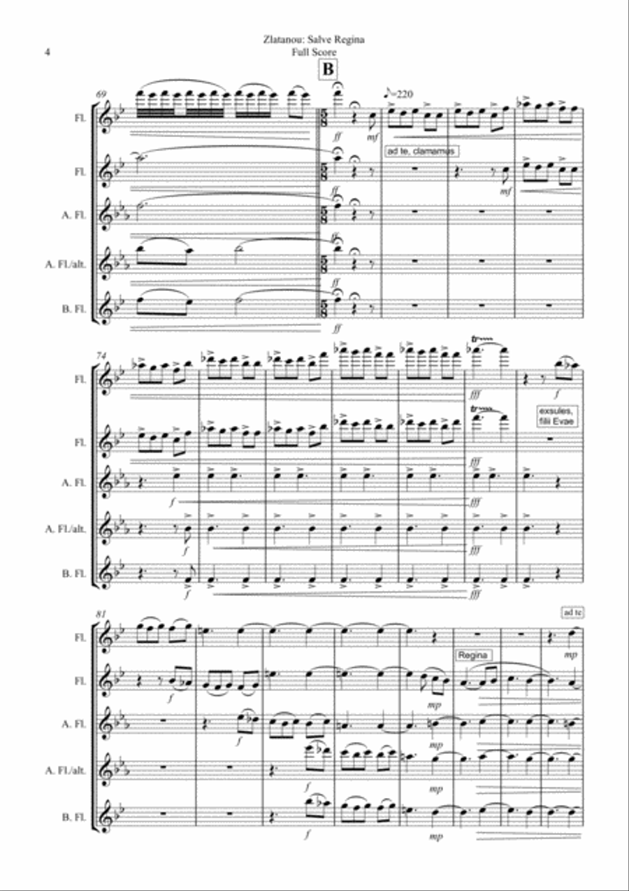 SALVE REGINA for flute Quartett image number null
