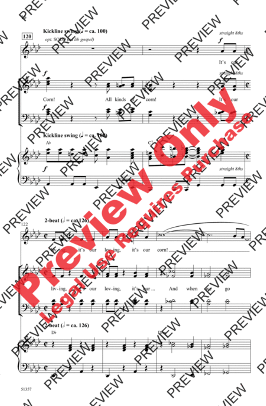Corn 4-Part scores gallery preview page 16