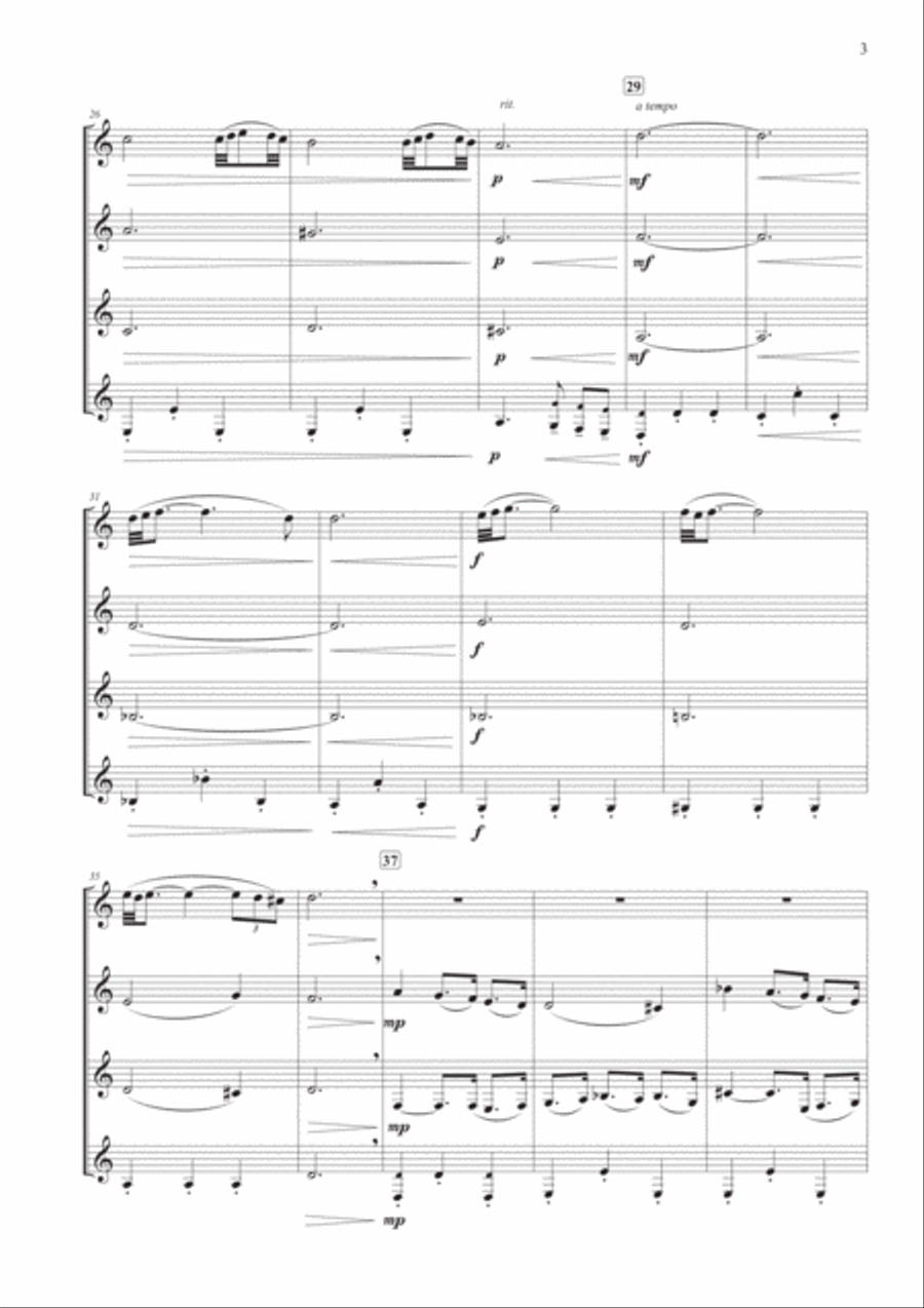 Albinoni's Adagio for Clarinet Quartet Clarinet Quartet scores gallery preview page 5